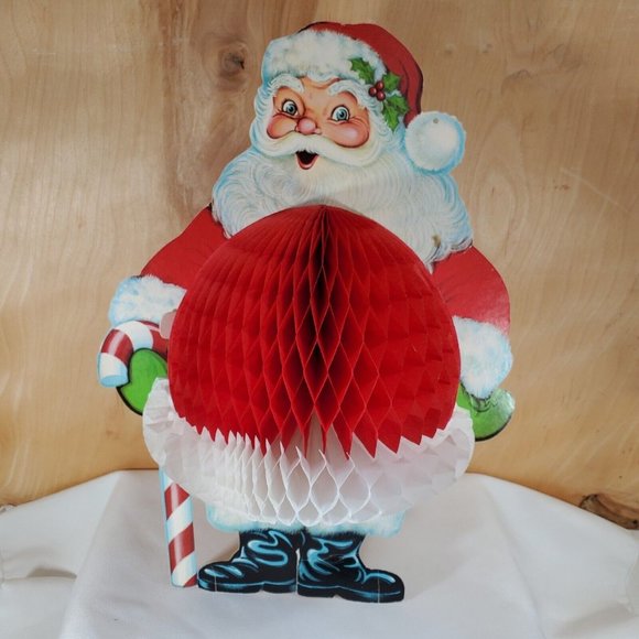 Santa Original Beistle Die Cut Honeycomb  Christmas Figure 13" vintage 1978 - Picture 1 of 11
